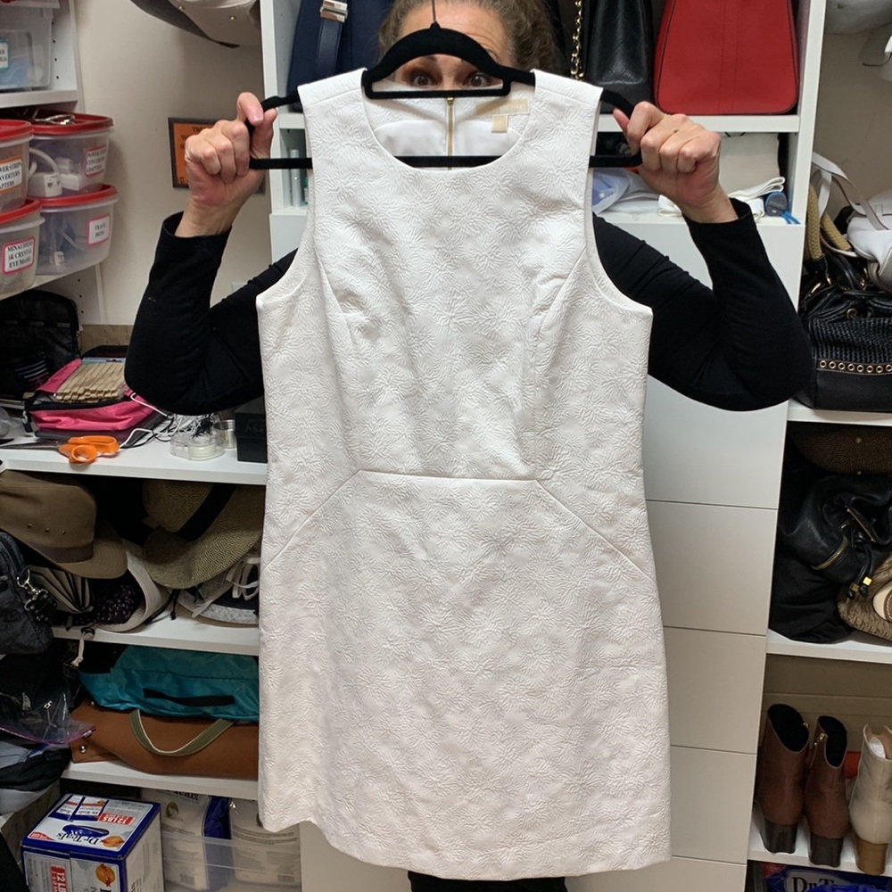 Michael Kors white cotton mini pique dress  NWT 12